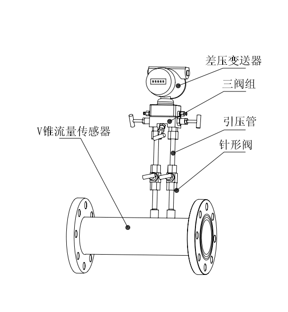 高溫型V錐流量計配置圖解